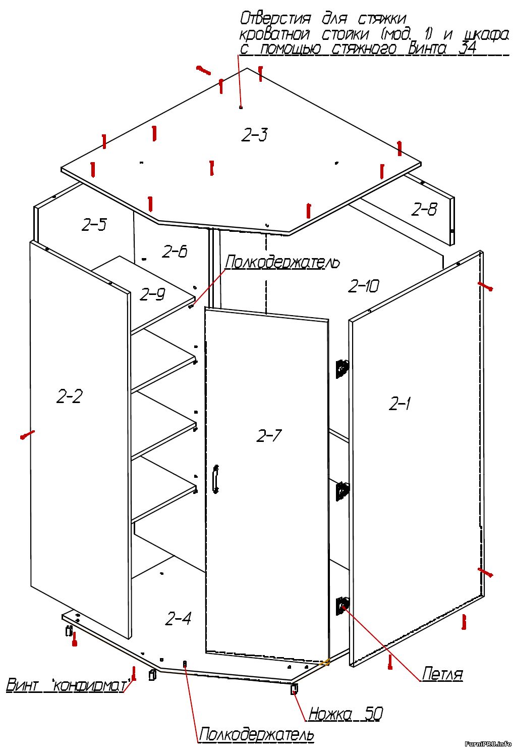Инструкция по сборке углового шкафа купе