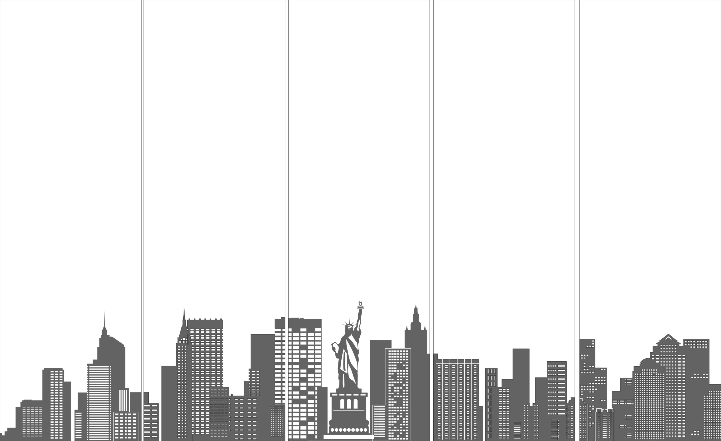 Векторный рисунок панорама Нью-Йрка