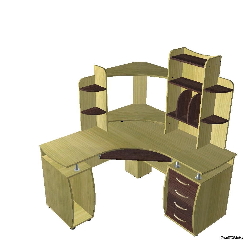 3d модель - стол угловой